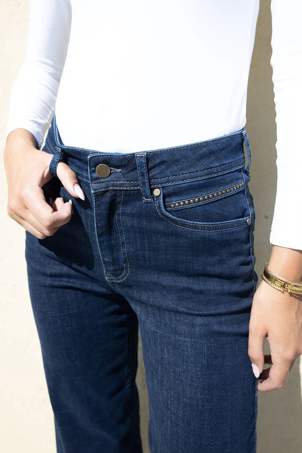 No2mor0 Napoli Wide Leg Denim Trouser - 27" Leg Indigo