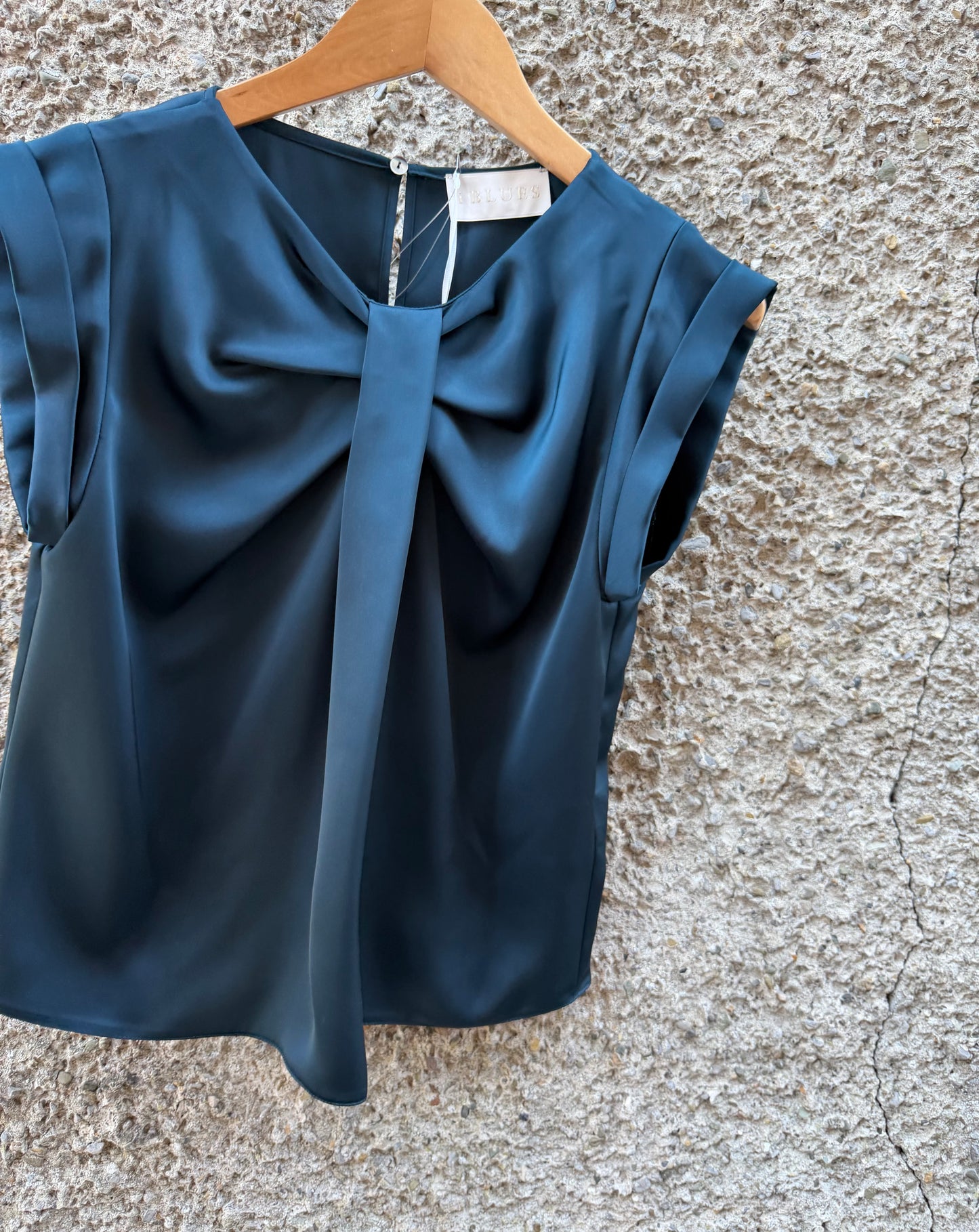 I Blue SATIN TOP