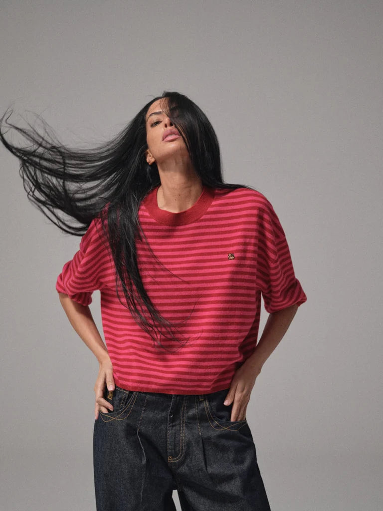 Heyanno MMHPoetic Stripe Knit
Relaxed fit Brick