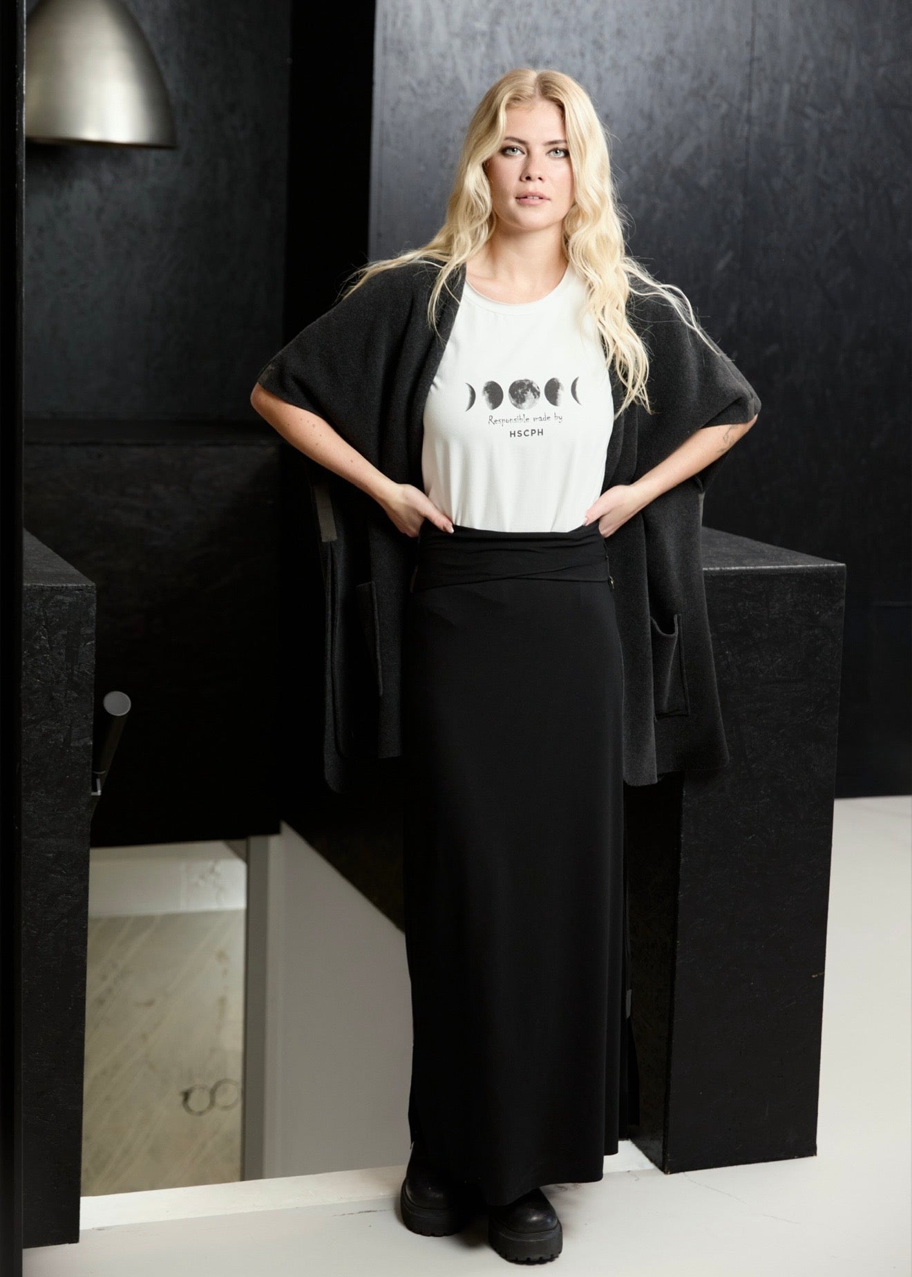 Henriette Steffensen LONG VEST | 7177 Soft Black