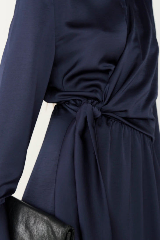 Pieszak PD-Iris Satin Dress - Deep Navy Blue