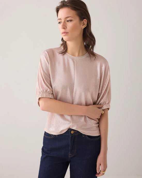 Summum Woman TOP IN METALLIC JERSEY Rose