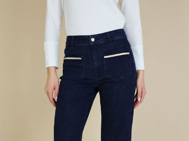 No2mor0 Roxy Straight Leg Trouser - 26" Leg Dark wash