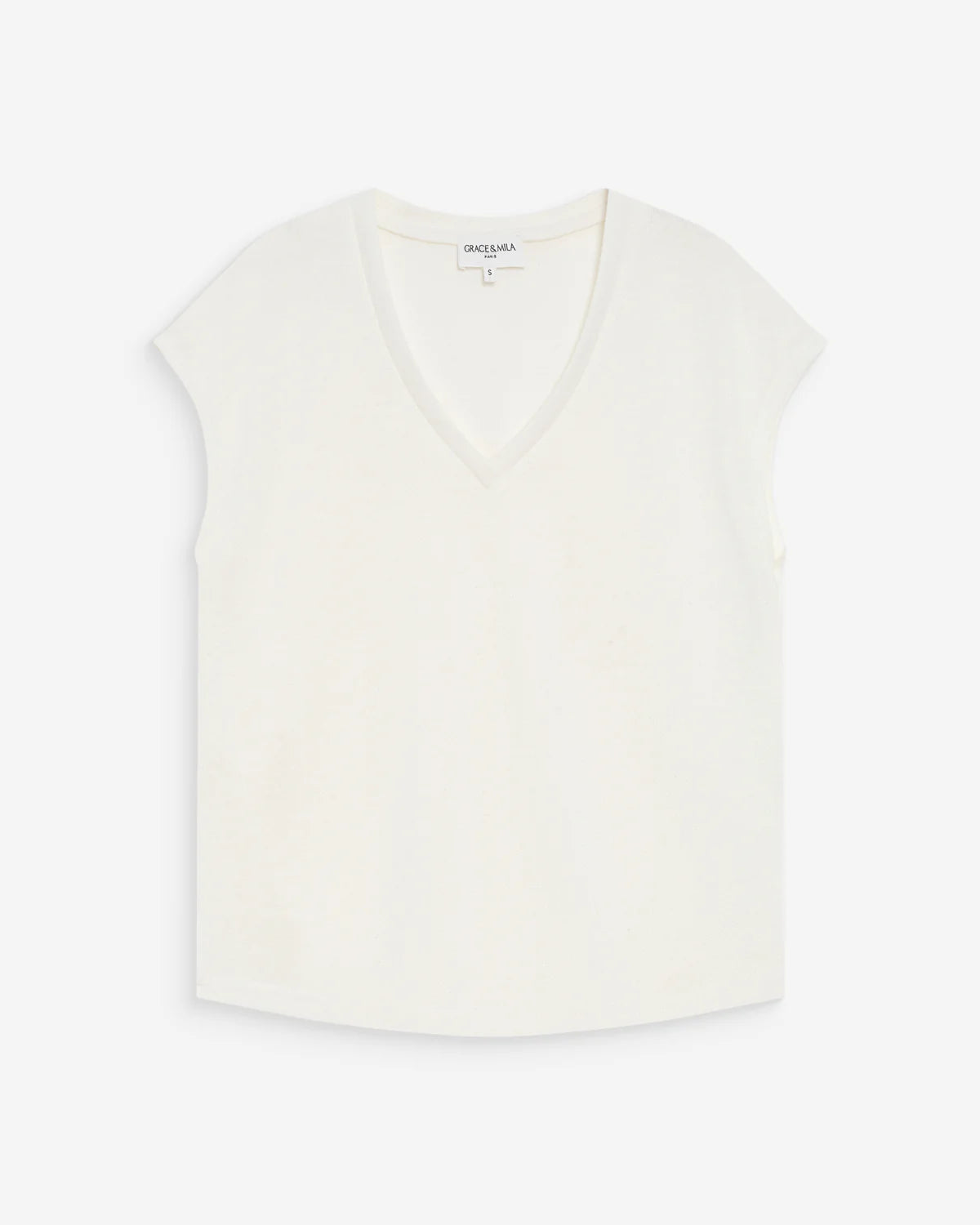 Grace And Mila V-NECK LUREX TOP IVOIRE VALSONS
