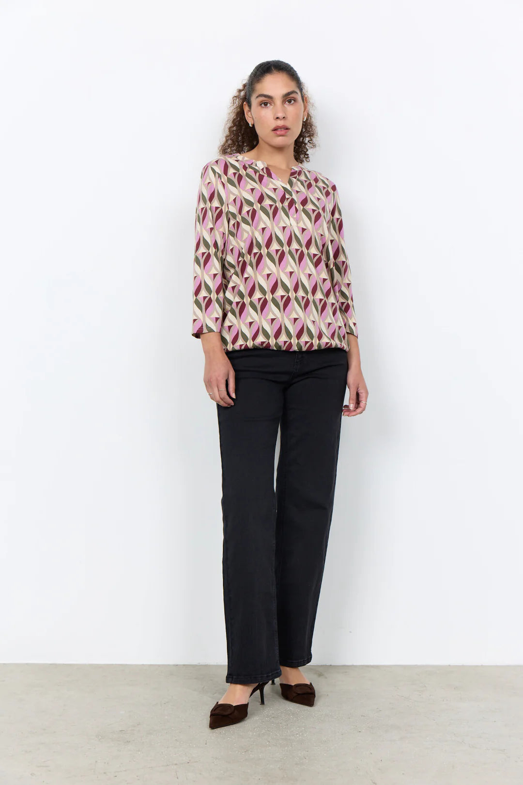 Soya Concept SC-FELICITY AOP 552 BLOUSE DARK RED