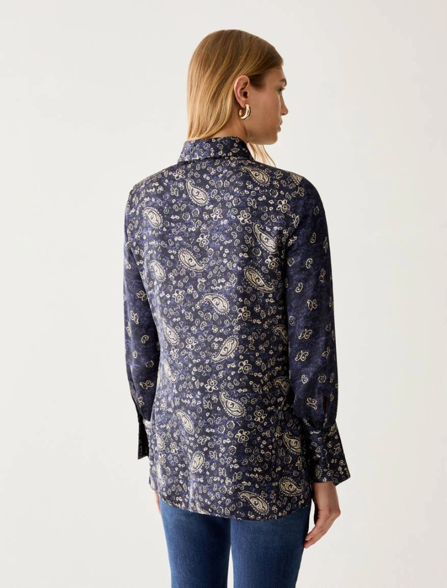 Pennyblack Patterned satin shirt - NAVY