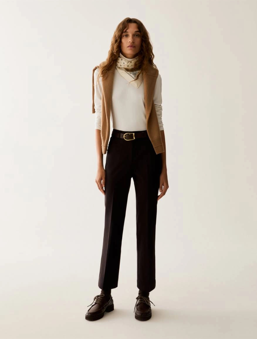 Pennyblack Mini-flare cut trousers - DARK BROWN