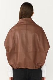 Pieszak PD-Lanni Leather Oversize Jacket - Warm brown