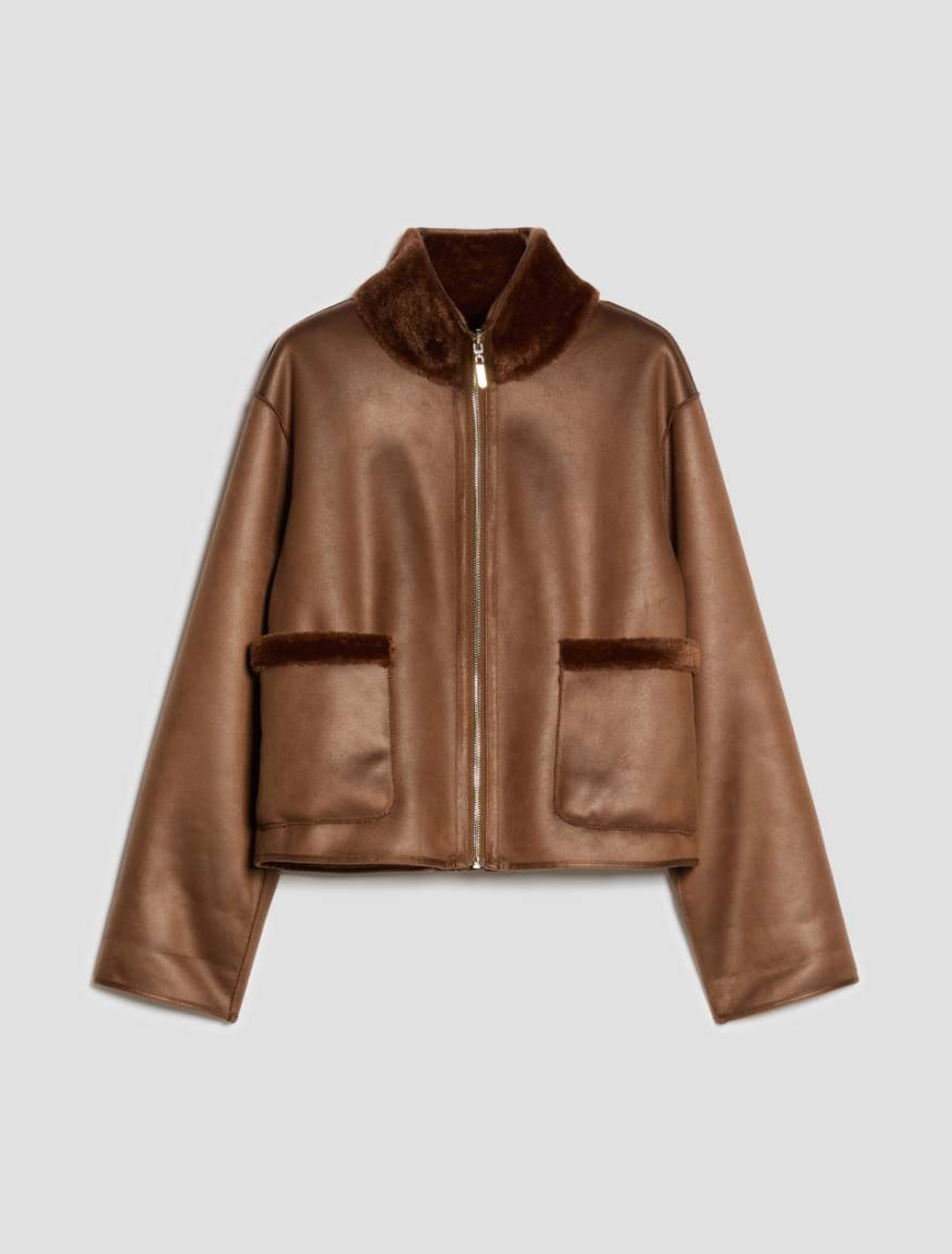 Pennyblack Reversible boxy-cut jacket - TOBACCO BROWN