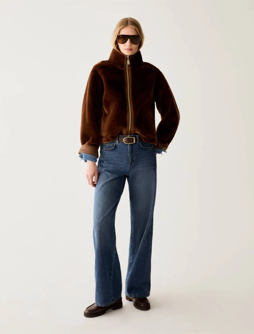Pennyblack Reversible boxy-cut jacket - TOBACCO BROWN