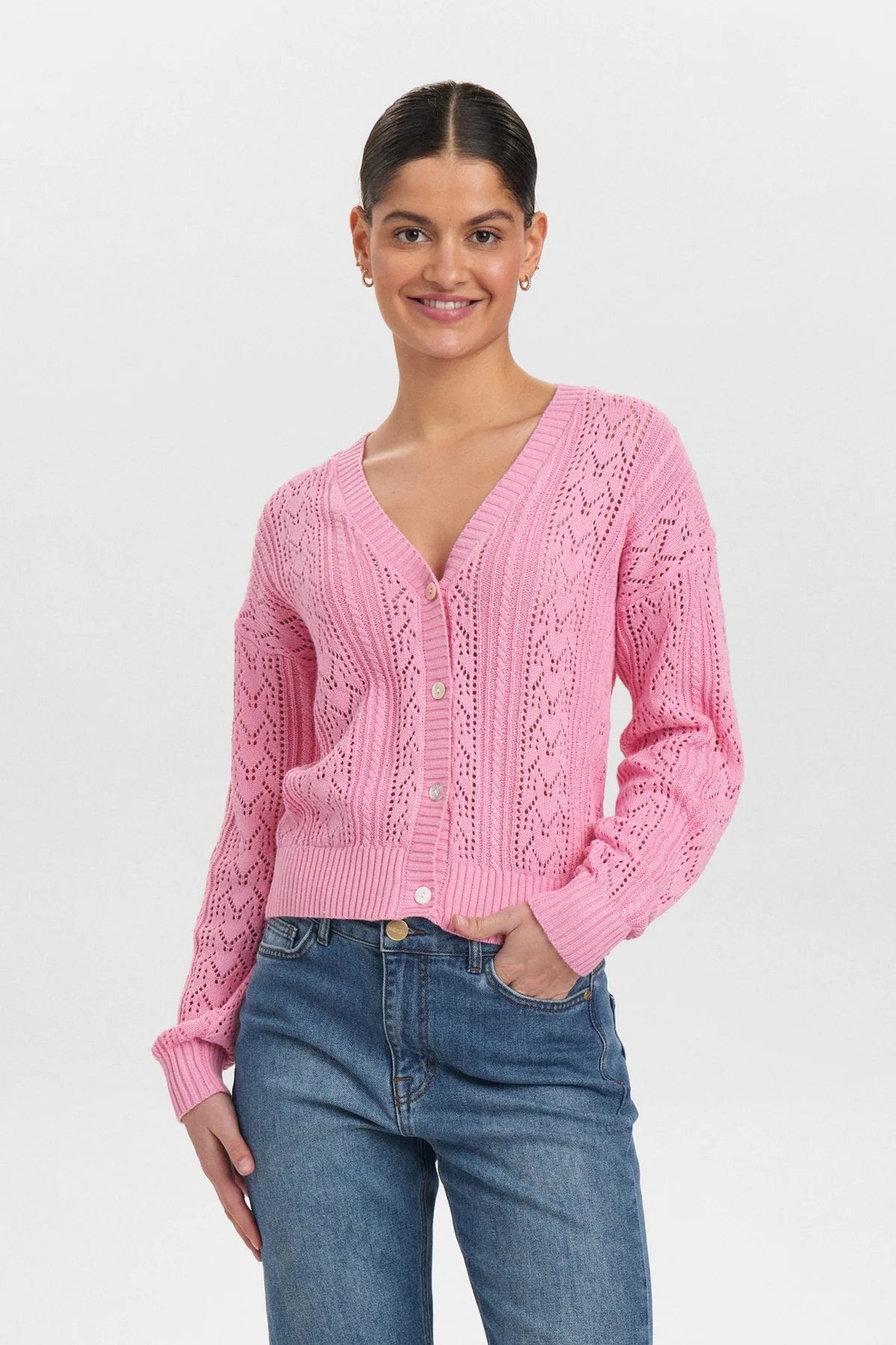 Numph NUMORELLO CARDIGAN - Pink Cosmos