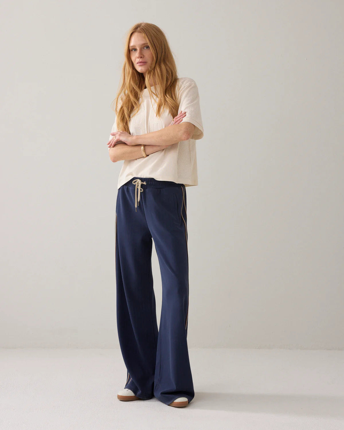 Summum Woman PINSTRIPE TROUSERS IN SCUBA FABRIC