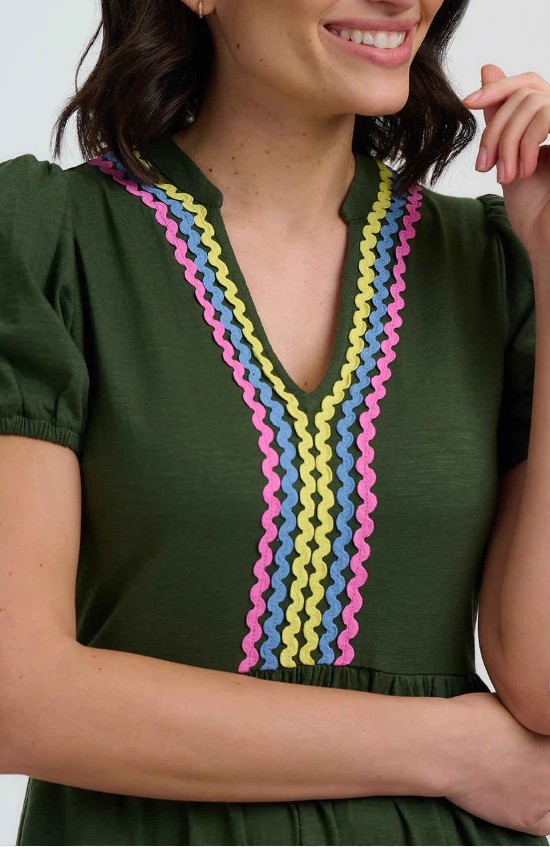 Sugarhill Brighton Renee Jersey Midi Dress - Olive, Ric Rac