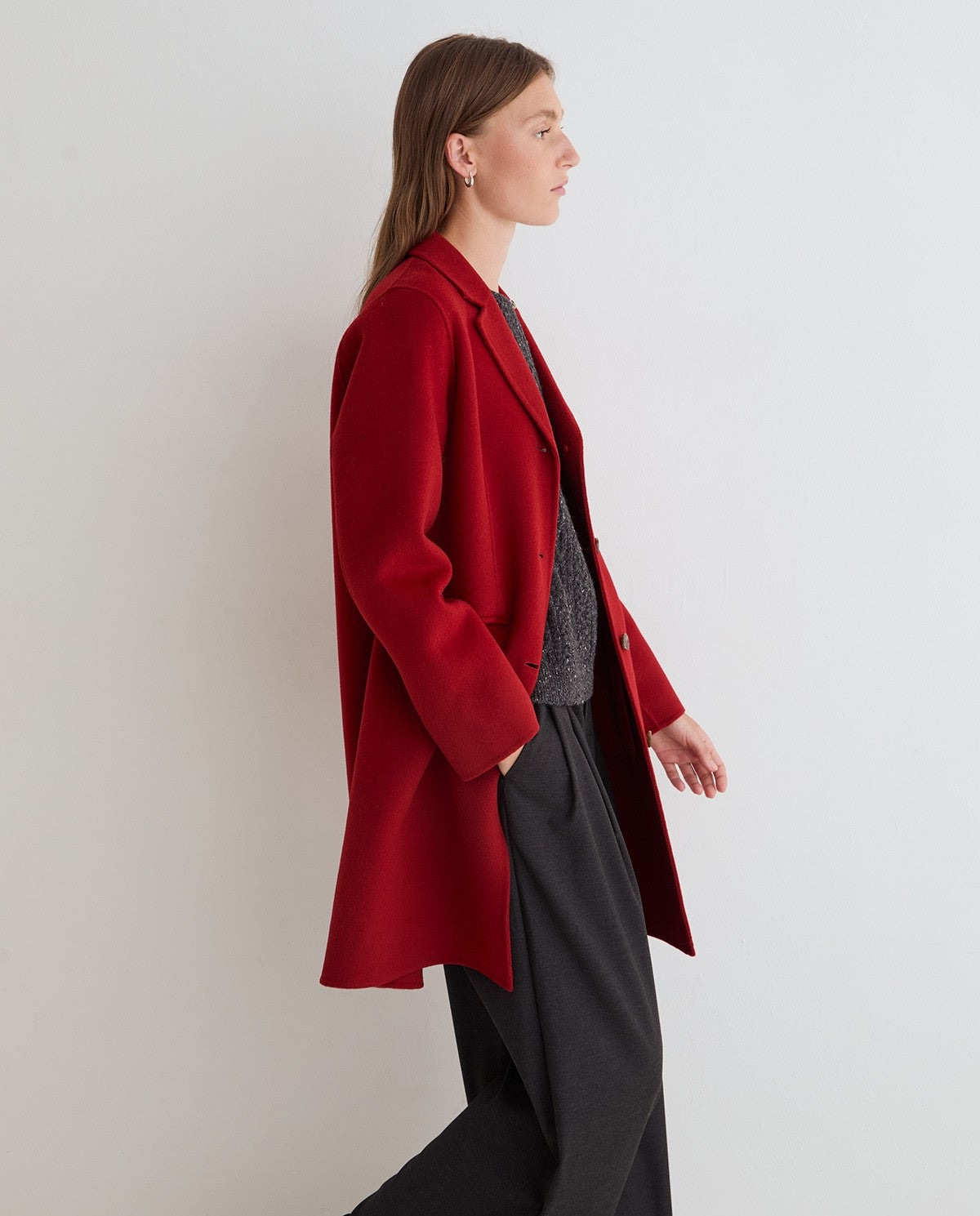 Yerse HANDMADE WOOL-BLEND MIDI COAT