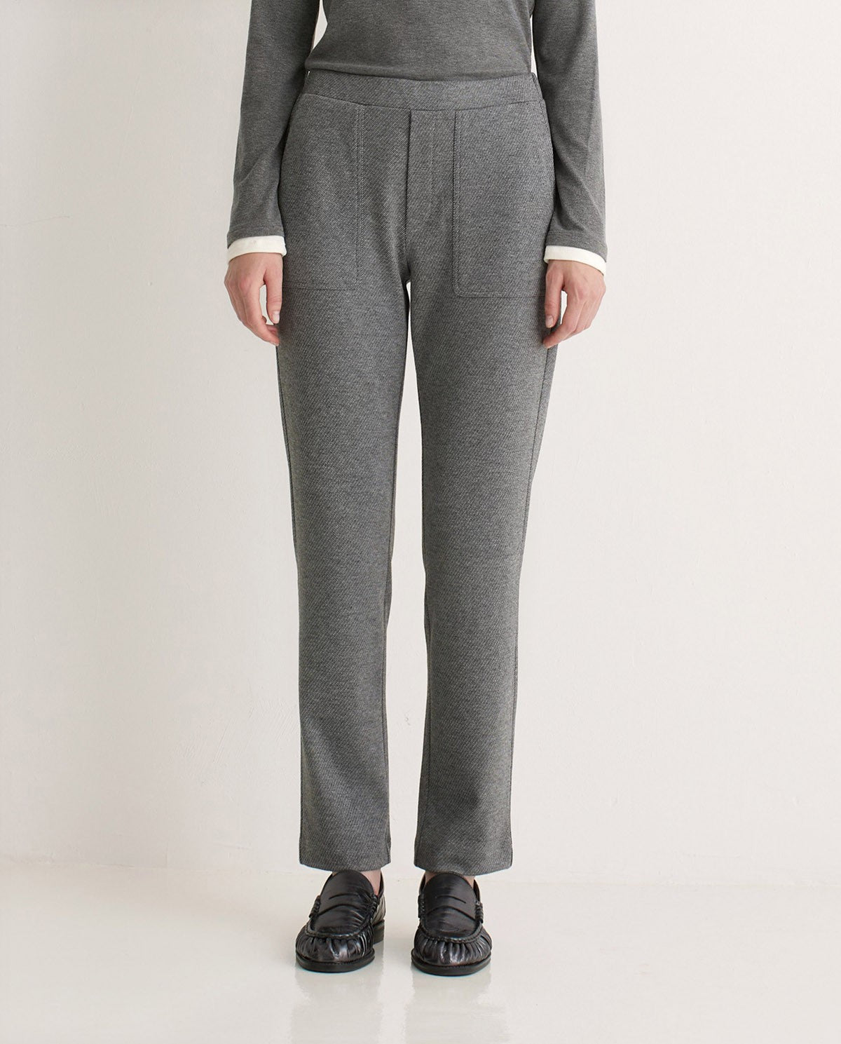 Yerse ANTHRACITE REGULAR-FIT FLANNEL TROUSERS
