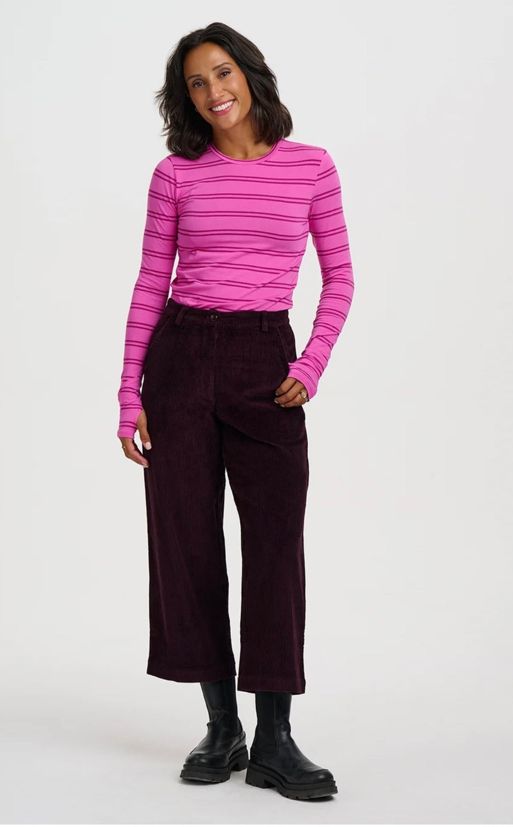 Sugarhill Brighton Lindley Cord Cropped Trousers
Dark Plum