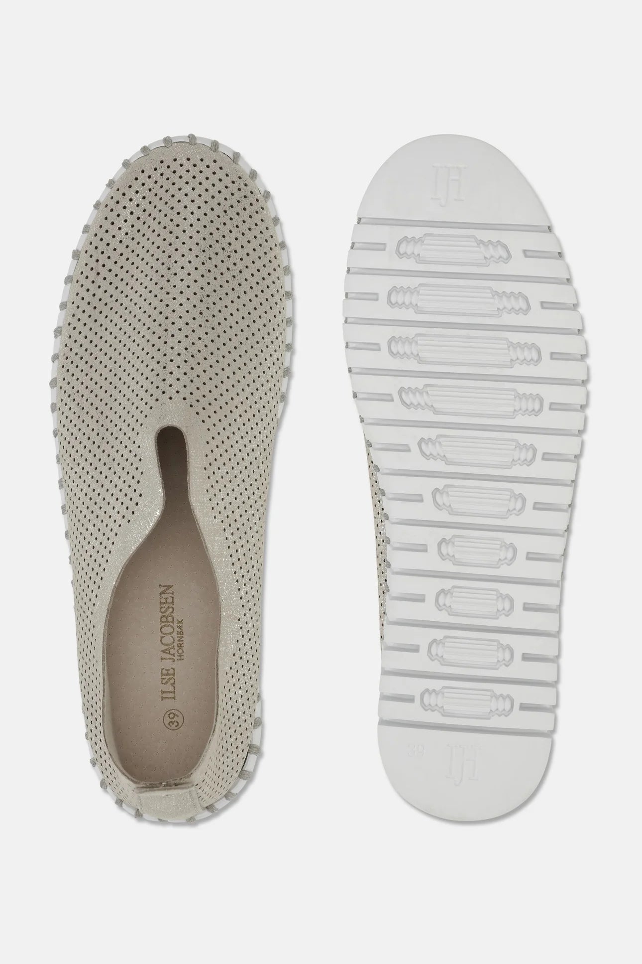 Ilse Jacobsen Platform Tulip Sko Glitter - Silver White