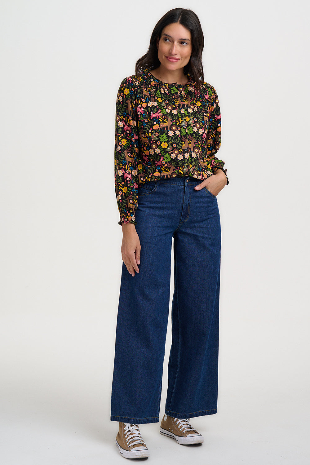 Sugarhill Brighton  JULIETA BLOUSON SLEEVE JERSEY TOP
