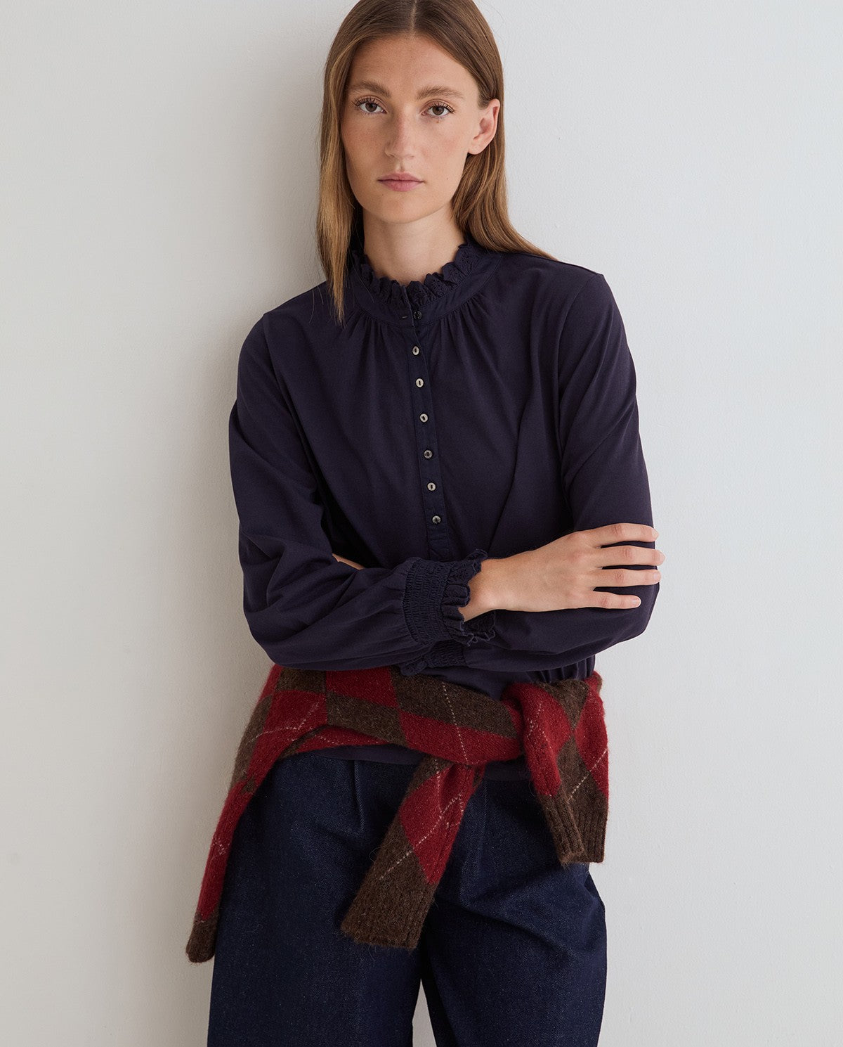 Yerse ROMANTIC SHIRT Navy