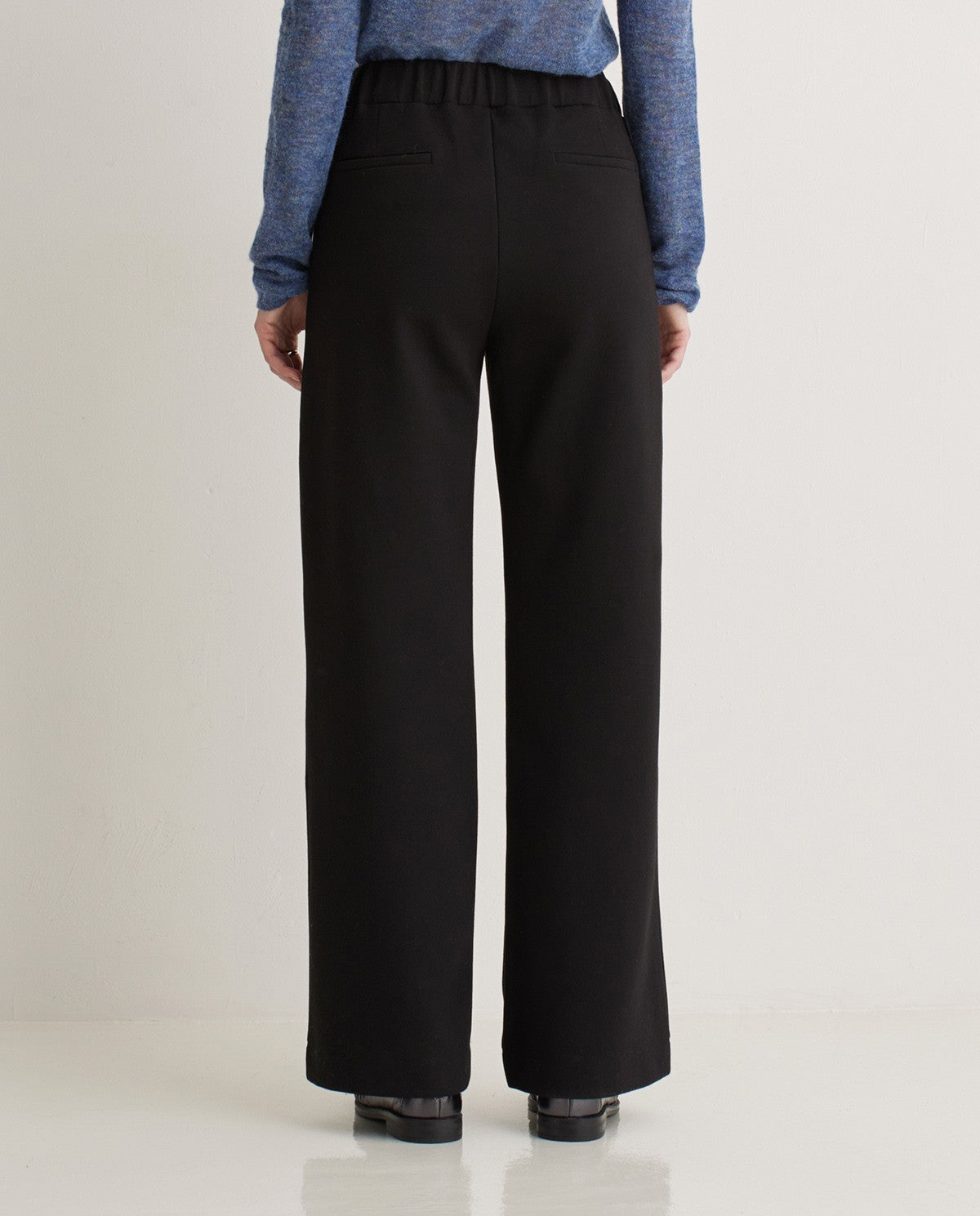 Yerse BLACK WIDE STRETCHY TROUSERS