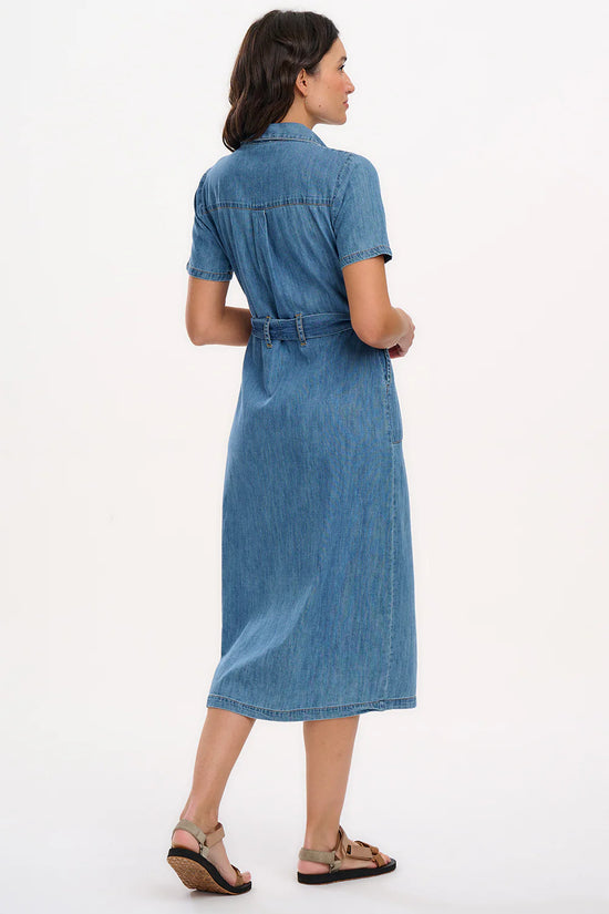 Load image into Gallery viewer, Sugarhill Brighton Cloretta Midi Shirt Dress - Mid Blue Denim

