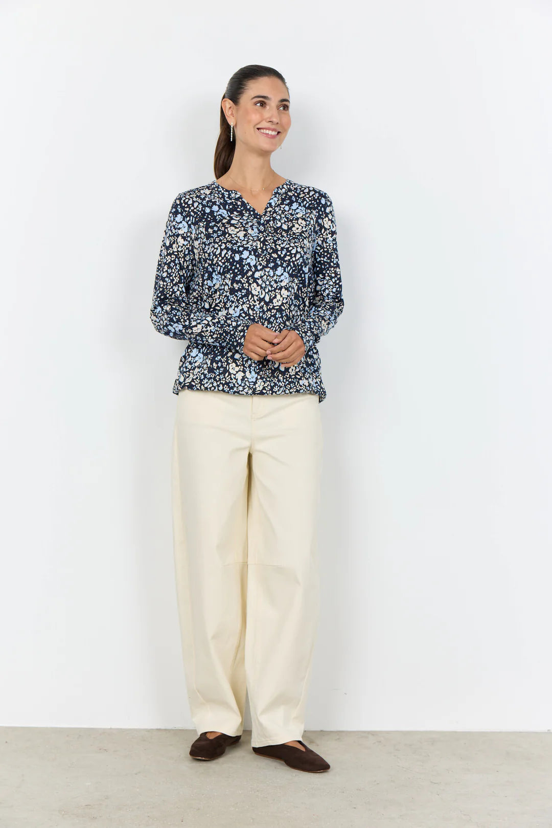 Soya Concept  SC-FELICITY AOP 532 BLOUSE NAVY