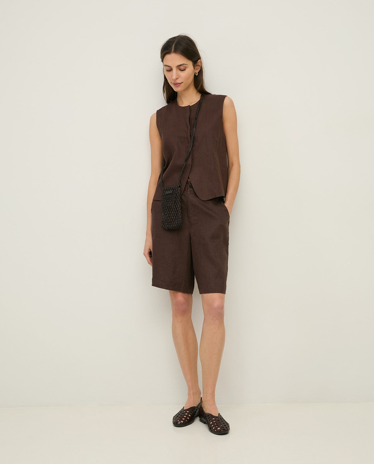 Yerse 100% LINEN BERMUDA SHORTS