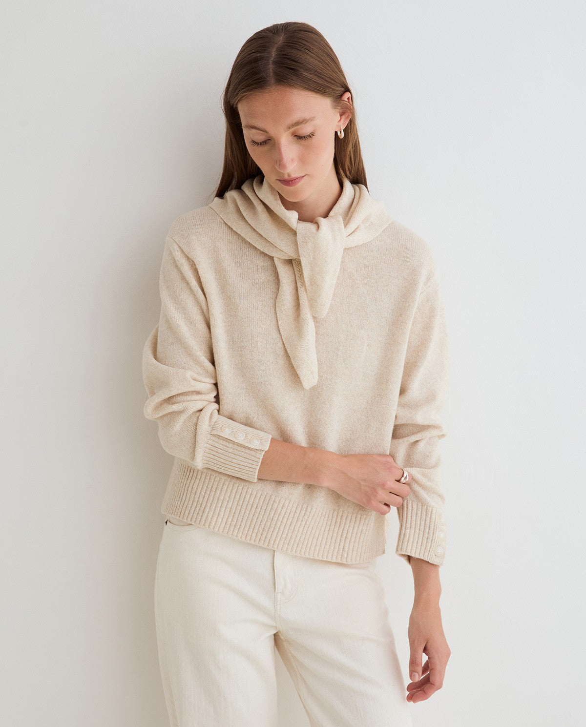 Yerse SWEATER REMOVABLE SCARF