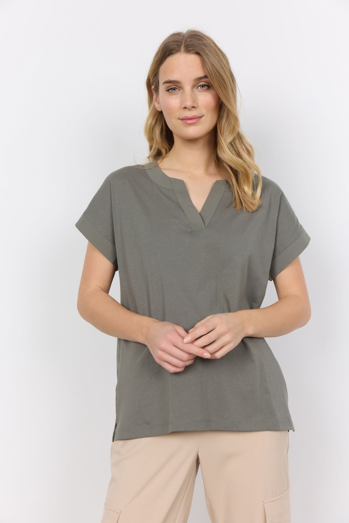 Soya Concept SC-DERBY 27 T-SHIRT DUSTY GREEN