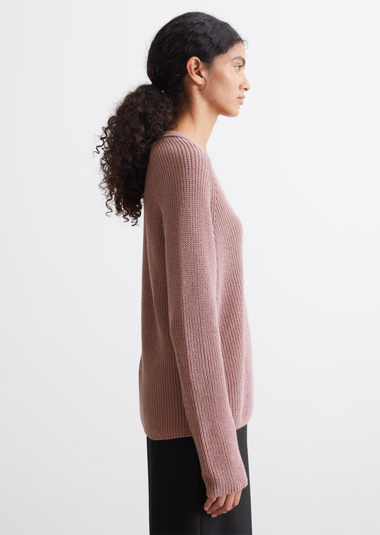 Marc O Polo V-NECK KNITTED SWEATER RELAXED MADE FROM SOFT COTTON YARN