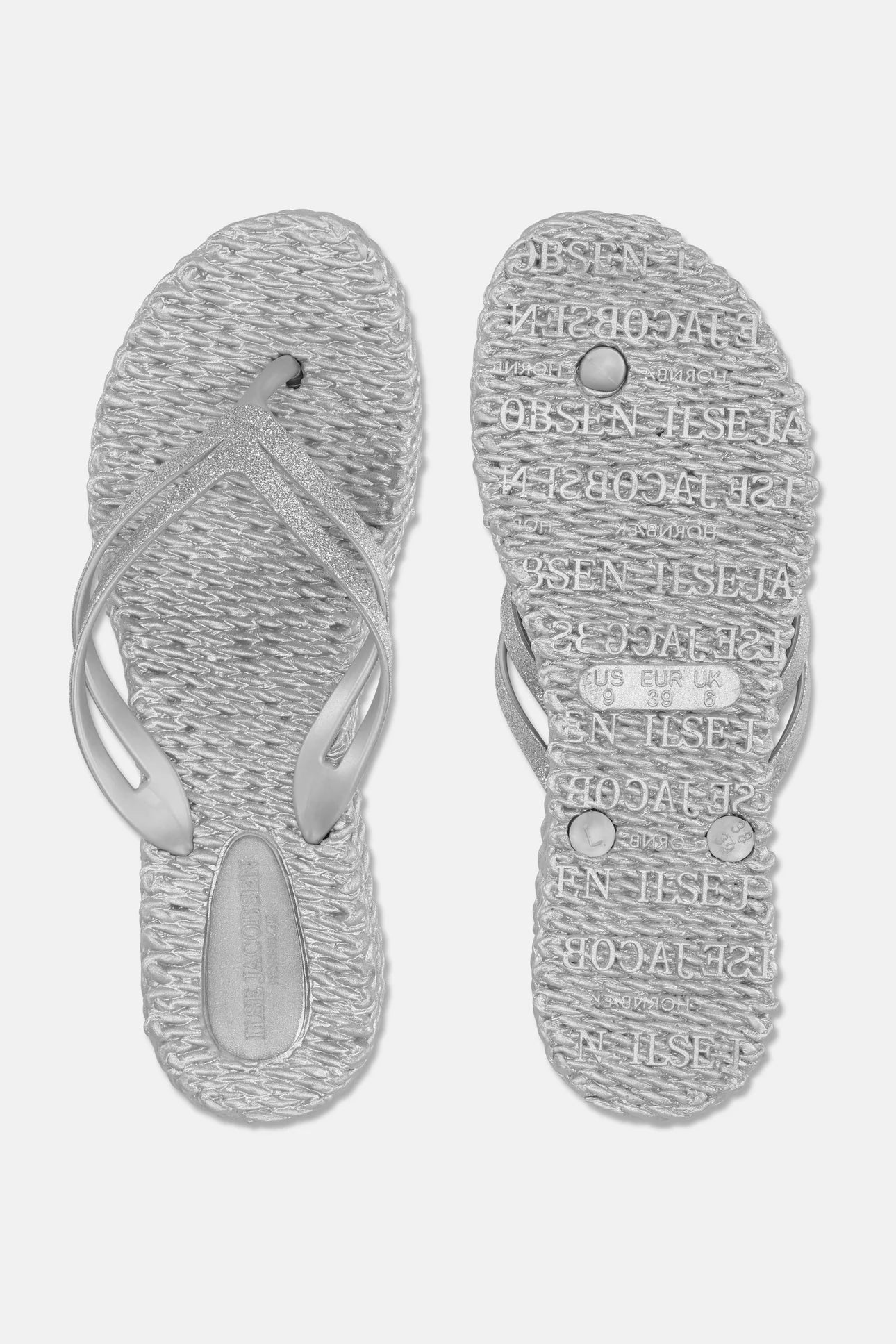 Ilse Jacobsen Platform Flip-flops Glitter - Silver