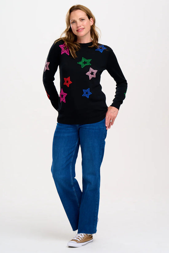 Sugarhill Brighton  Rita Jumper - Black, Rainbow Stars