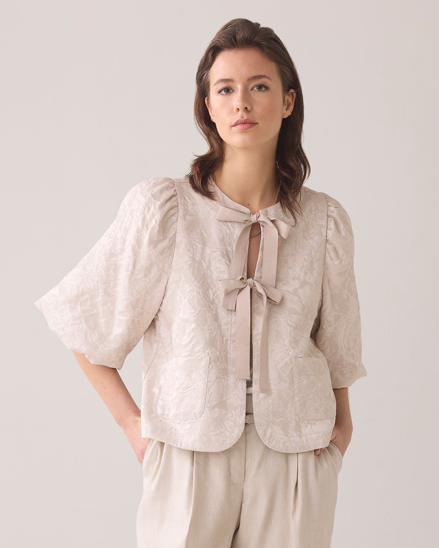 Summum Woman BLOUSE JACKET WITH BOW FASTENING