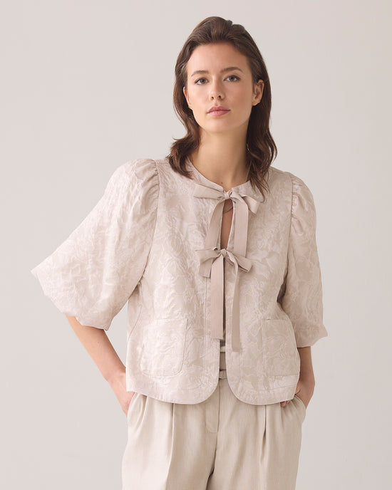 Load image into Gallery viewer, Summum Woman BLOUSE JACKET WITH BOW FASTENING
