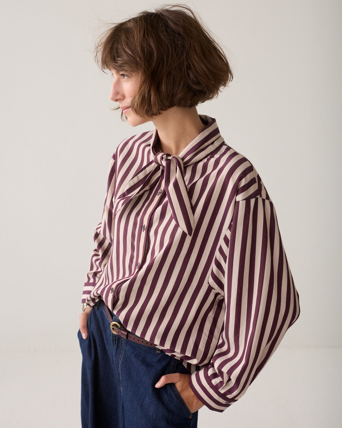 Summum Woman STRIPED ECOVERO BLOUSE