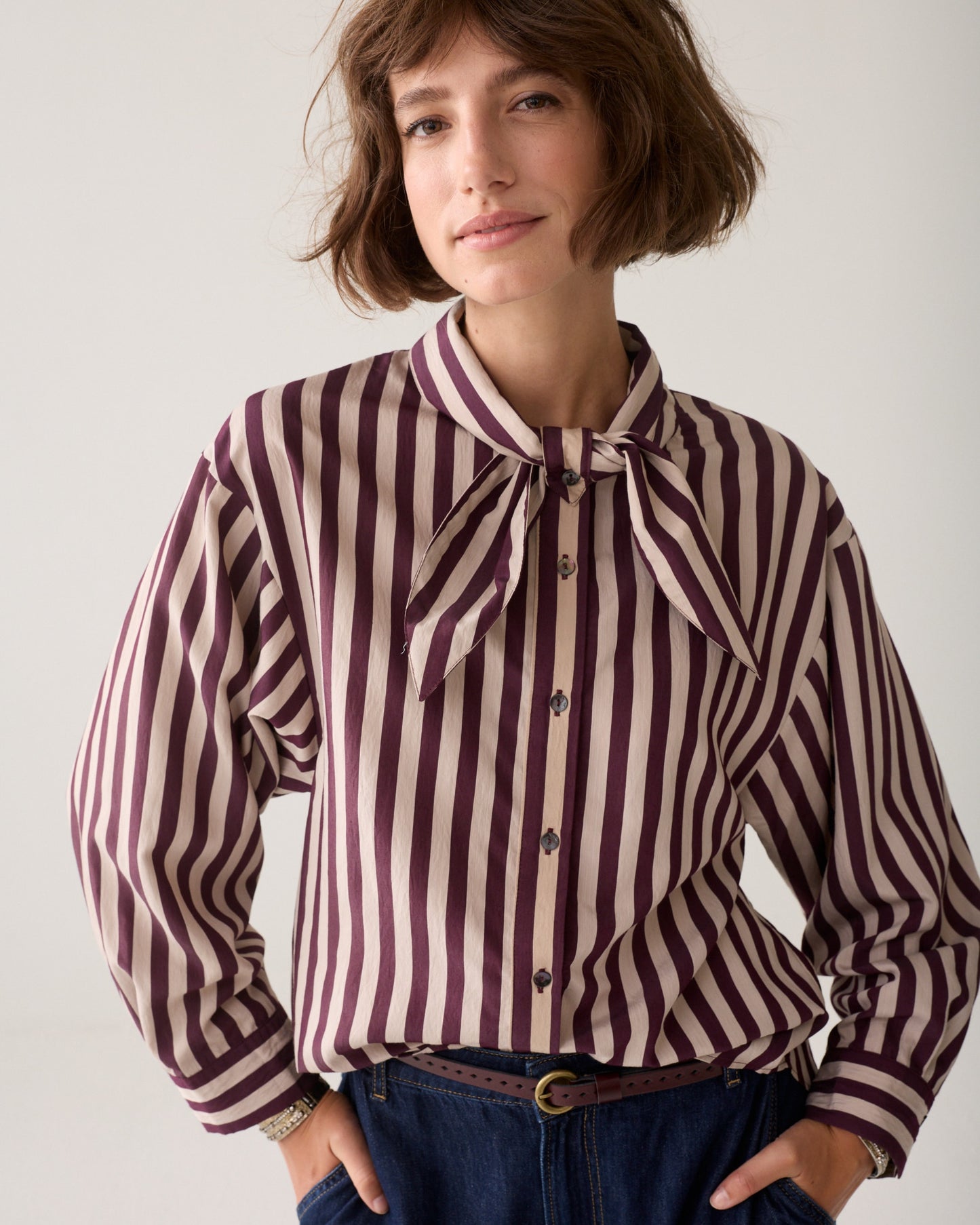 Summum Woman STRIPED ECOVERO BLOUSE