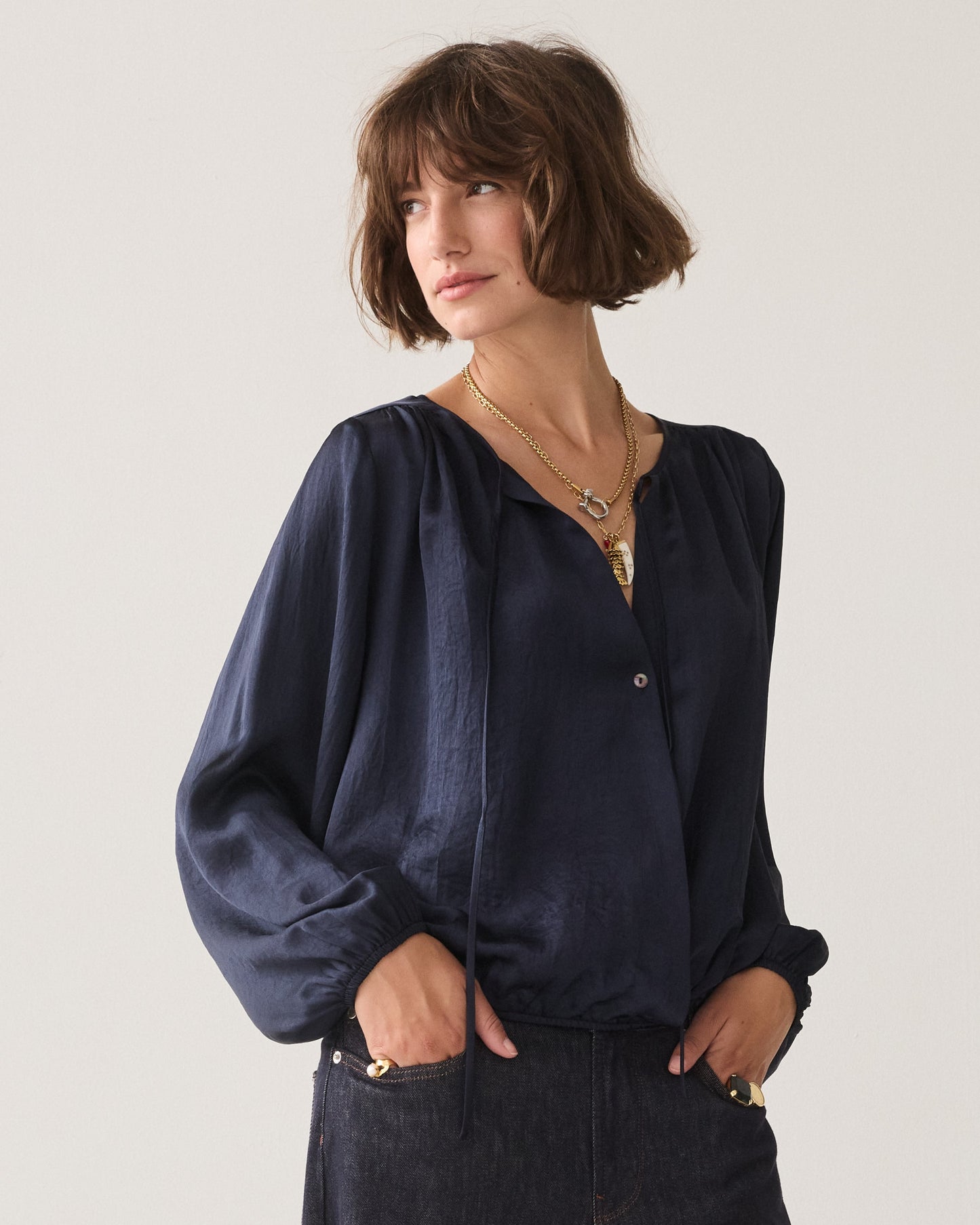 Summum Woman Silky top with bow