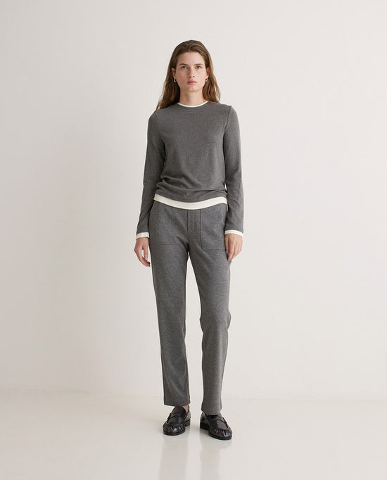 Yerse ANTHRACITE REGULAR-FIT FLANNEL TROUSERS