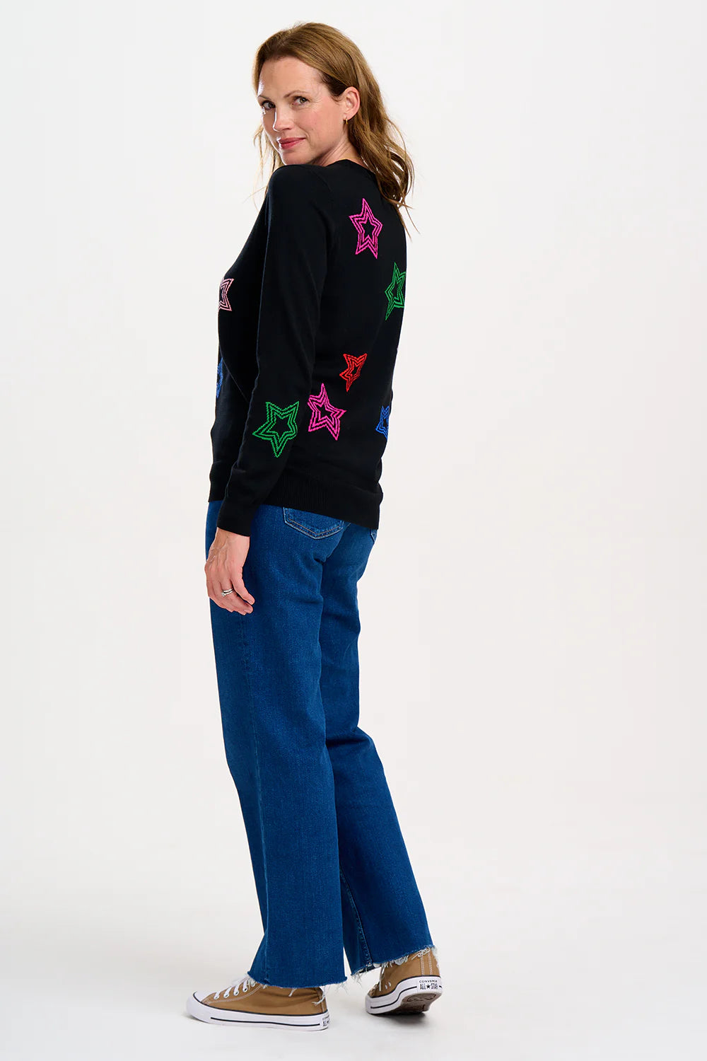 Sugarhill Brighton  Rita Jumper - Black, Rainbow Stars