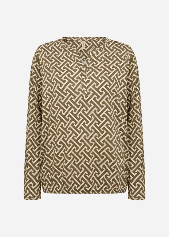 Soya Concept SC-FELICITY AOP 520 BLOUSE DARK GREEN