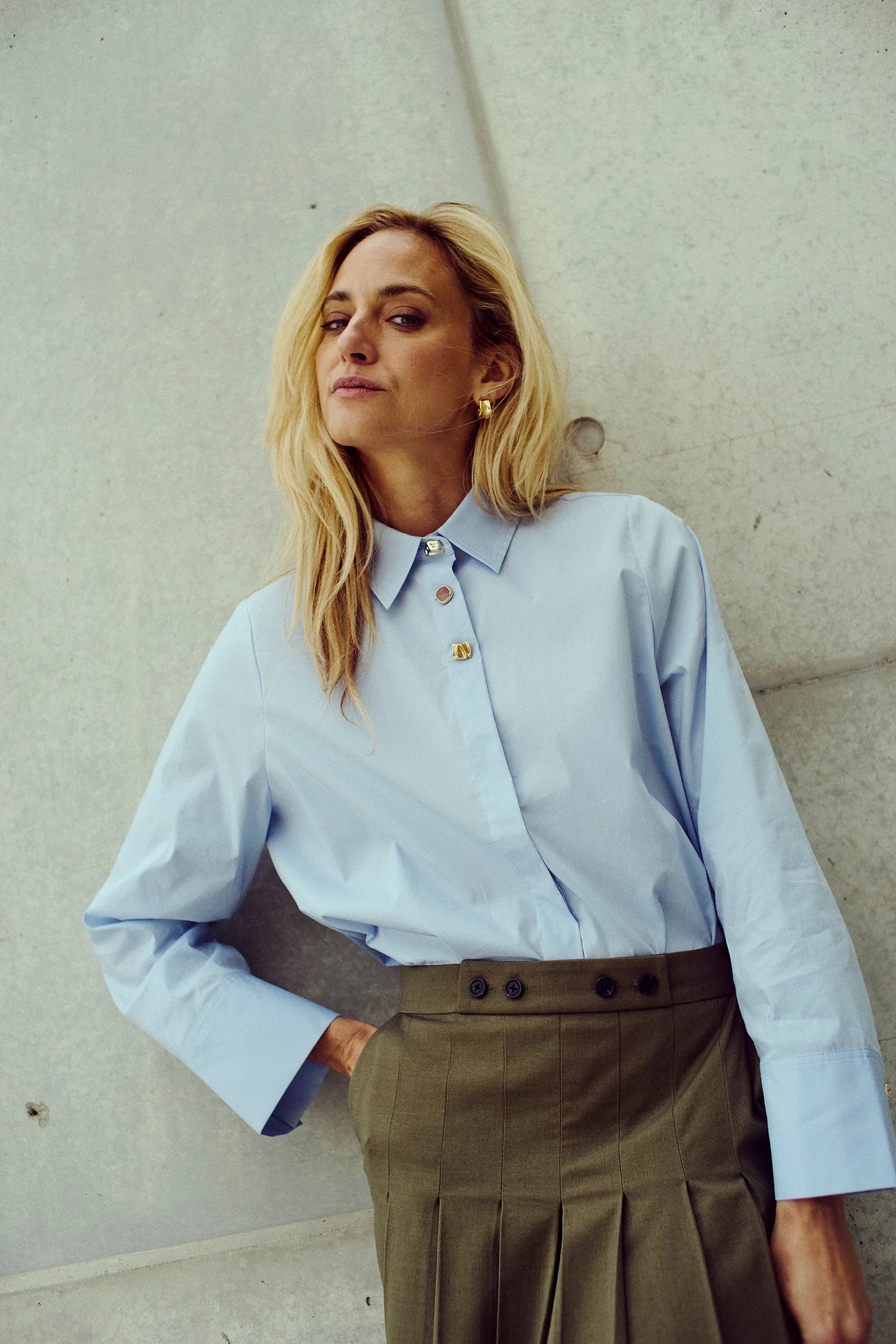 Pieszak PD-Nyla Poplin Deco Shirt - Air Blue