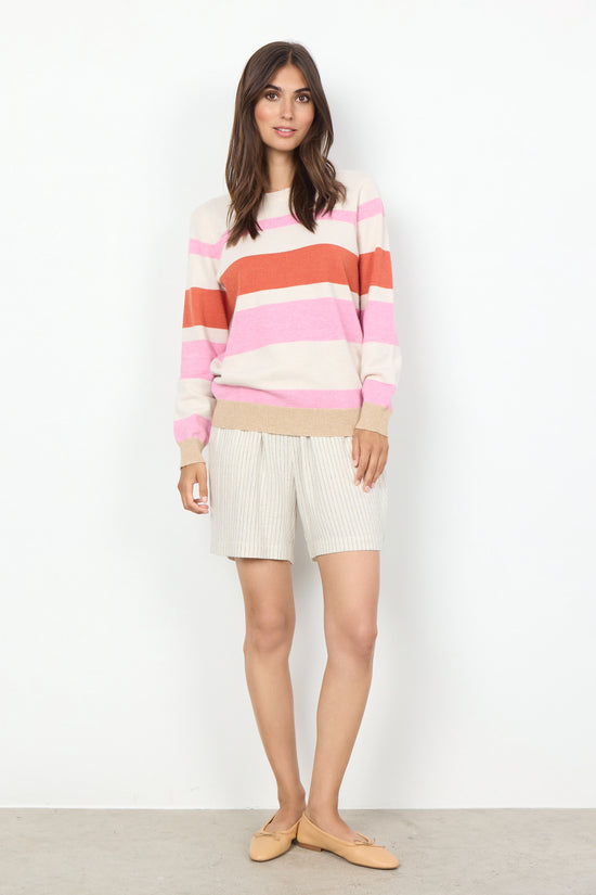 Load image into Gallery viewer, Soya Concept SC-KANITA STRIPE 14 PULLOVER LIGHT PINK
