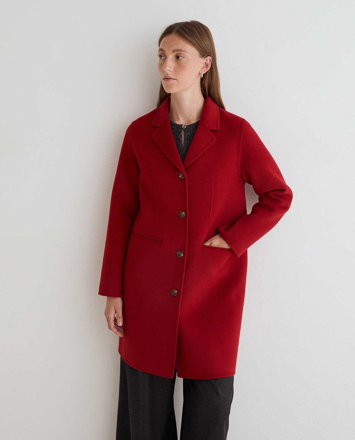 Yerse HANDMADE WOOL-BLEND MIDI COAT