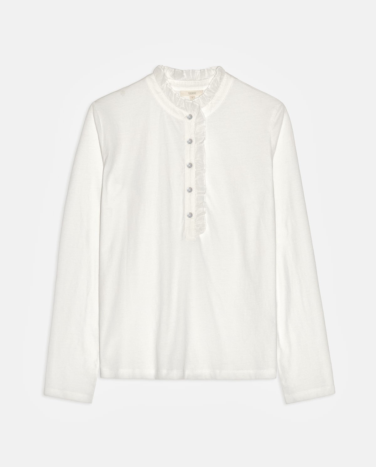 Yerse  T-SHIRT RUFFLES WHITE