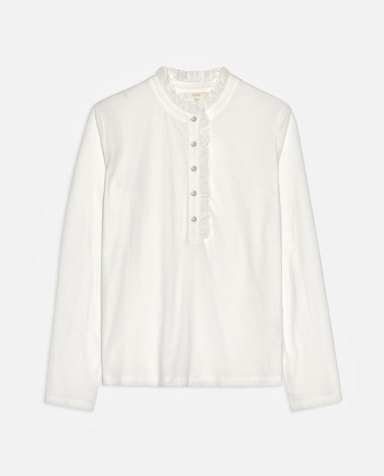 Yerse  T-SHIRT RUFFLES WHITE