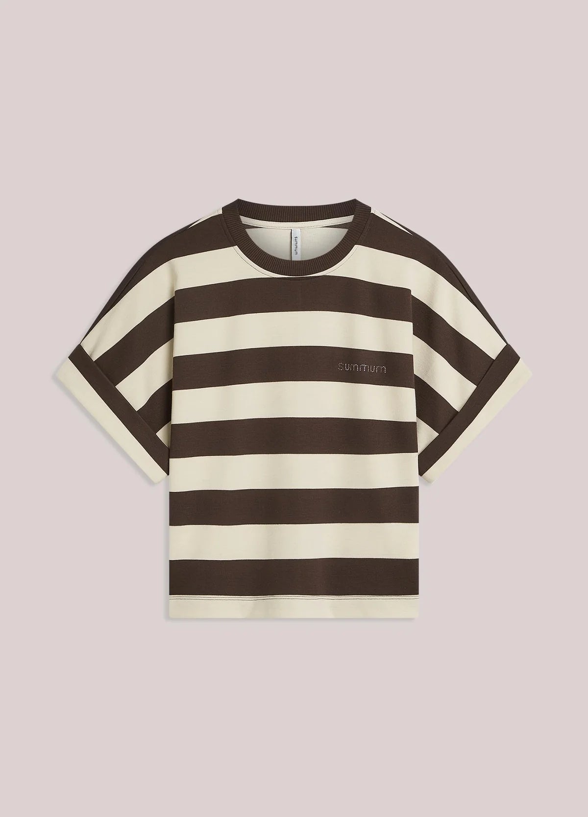Summum Woman STRIPED HEAVY JERSEY TOP