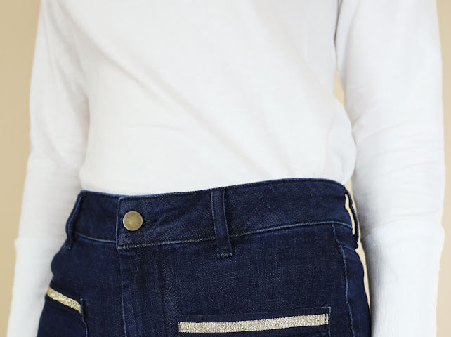 No2mor0 Roxy Straight Leg Trouser - 26" Leg Dark wash