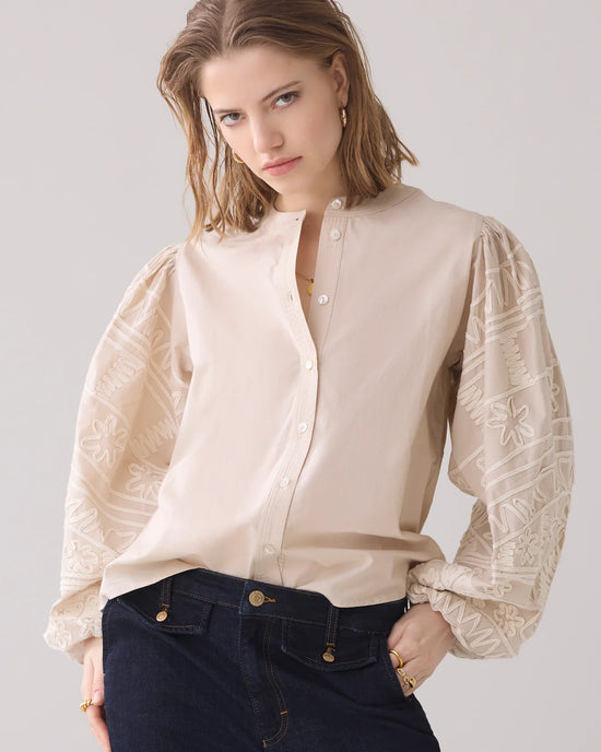 Summum Woman BLOUSE WITH EMBROIDERED SLEEVES
