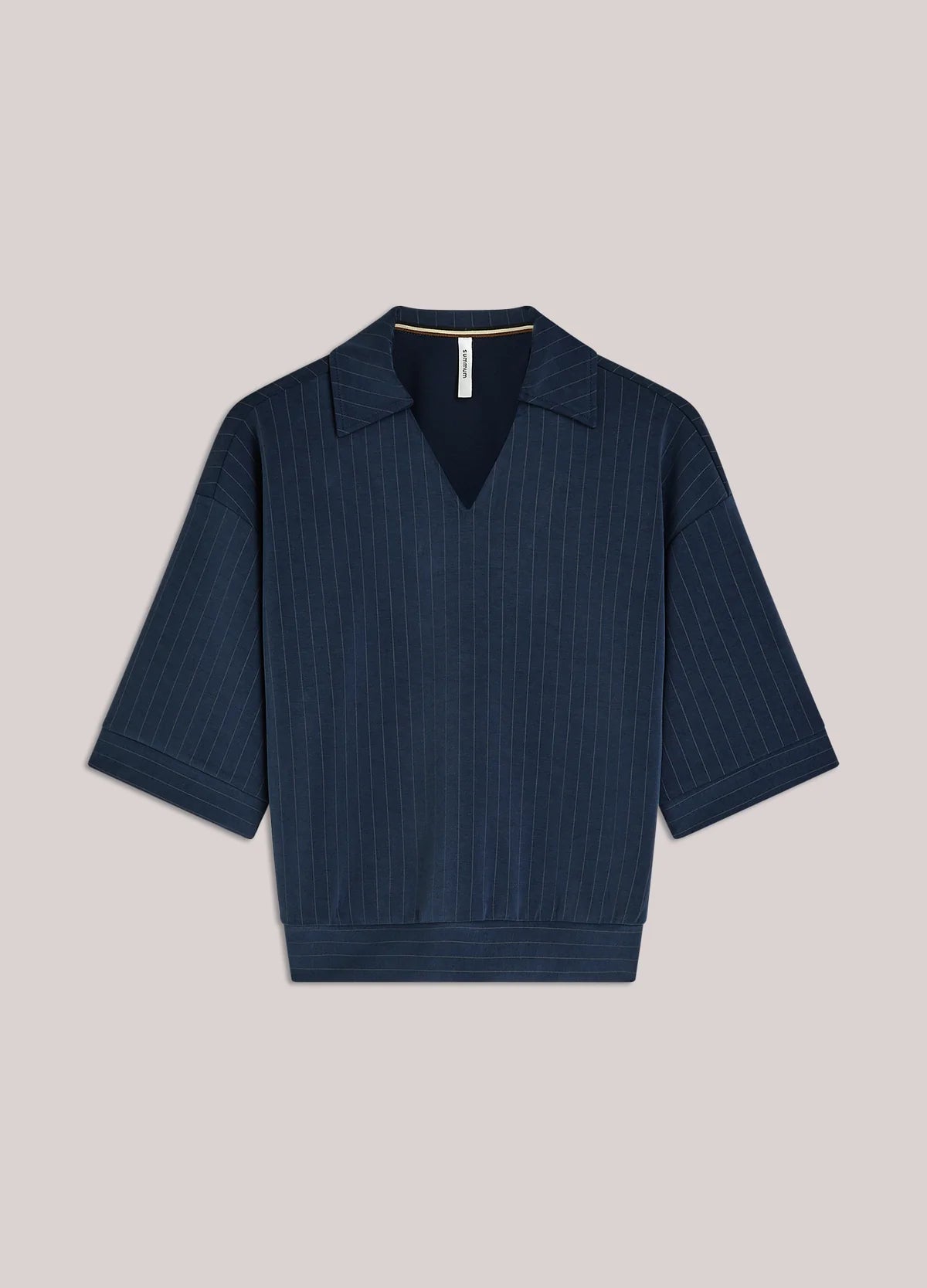 Summum Woman PINSTRIPE POLO SHIRT IN SOFT SCUBA FABRIC