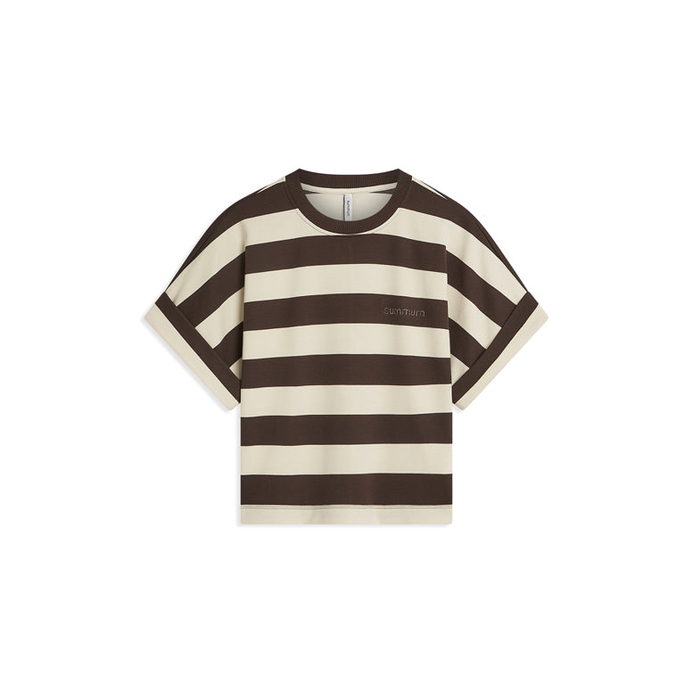 Summum Woman STRIPED HEAVY JERSEY TOP